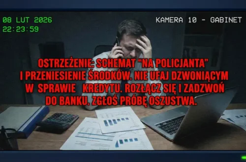 Instrukcja przeniesienia środków i schemat na policjanta - co robić, gdy ktoś dzwoni w sprawie Twojego kredytu