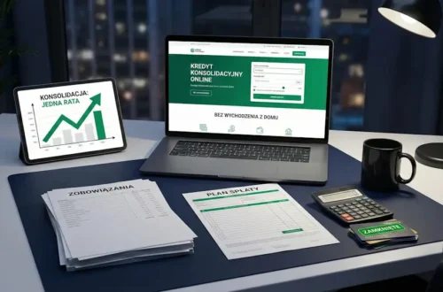 Jak działa kredyt konsolidacyjny online? Przewodnik po konsolidacji bez wychodzenia z domu